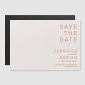 Elegante Pastel Minimal Horizontal Save the Date Magnetkarte (Vorne/Hinten)