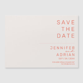 Elegante Pastel Minimal Horizontal Save the Date Magnetkarte