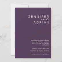 Elegante Pastel Minimal Lila Modern Simple Weddin