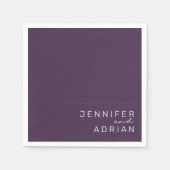 Elegante Pastel Minimal Lila Moderne Hochzeit Napk Serviette (Vorderseite)