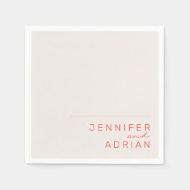 Elegante Pastel Minimal Weiß und Rot Moderne Weddi Serviette