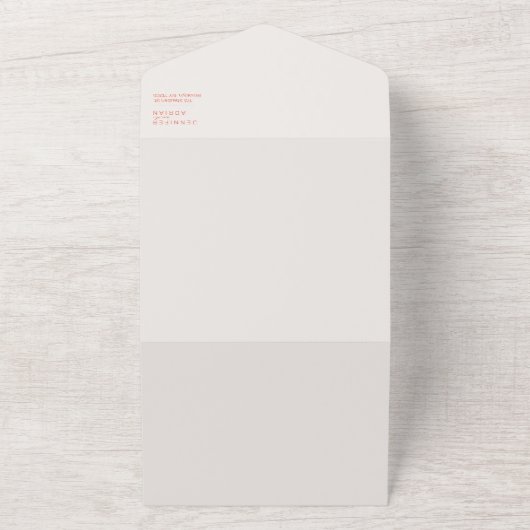 Elegante Pastel Minimal Weißes und Rotes Modernes All In One Einladung (Außenbereich)