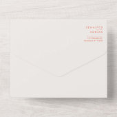 Elegante Pastel Minimal Weißes und Rotes Modernes All In One Einladung (Rückseite)