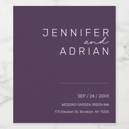 Elegante Pastel Minimal Weißes und Rotes Weinkelle Weinetikett (Einzelnes Label)