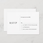 Elegante Pastel Minimal White Modern Wedding RSVP Einladung (Vorne/Hinten)