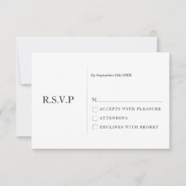Elegante Pastel Minimal White Modern Wedding RSVP Einladung