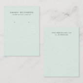 Elegante Pastel Mint Green Juwelry Display Earring Visitenkarte (Vorne/Hinten)