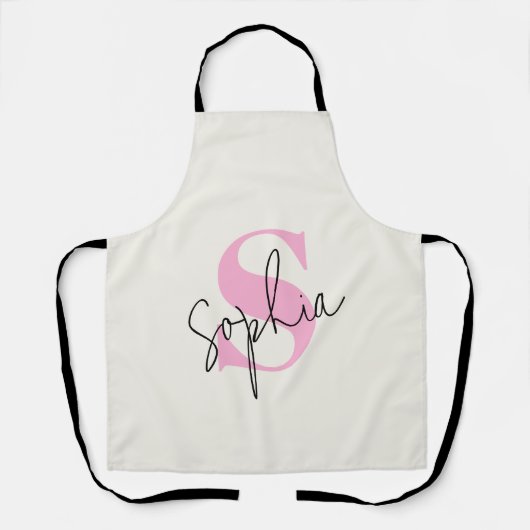 Elegante Pastel Mit Monogramm Schürze (Vorderseite)