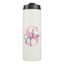 Elegante Pastel Monogram Thermal Tumbler Thermosbecher