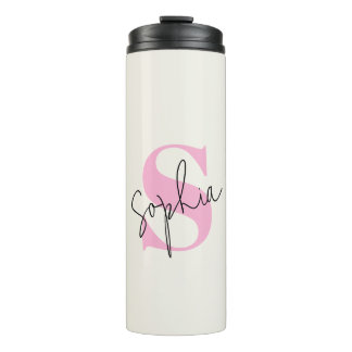 Elegante Pastel Monogram Thermal Tumbler Thermosbecher