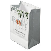 Elegante Pastel Niedlich Lion Foliage Baby Sprinkl Mittlere Geschenktüte (Vorderseite Schrägansicht)