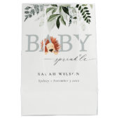 Elegante Pastel Niedlich Lion Foliage Baby Sprinkl Mittlere Geschenktüte (Rückseite)