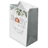 Elegante Pastel Niedlich Lion Foliage Baby Sprinkl Mittlere Geschenktüte (Rückseite Schrägansicht)