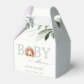 Elegante Pastel Niedlich Lion Foliage Babydusche Geschenkschachtel (Rückseite)