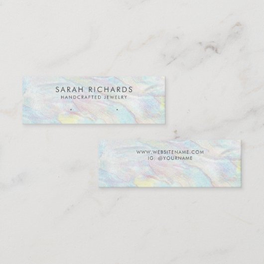 Elegante Pastel Opal Earring Display Mini Visitenkarte (Vorne/Hinten)