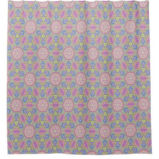 Elegante Pastel Ornamental Mandala Zen Yoga Muster Duschvorhang (Vorderseite)