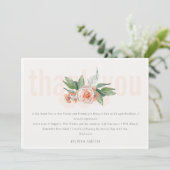 Elegante Pastel Peach Rose Blumenstrauß Geburtstag Dankeskarte (Stehend Vorderseite)