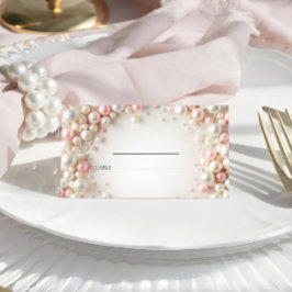 Elegante Pastel Pearls Wedding Platzkarte