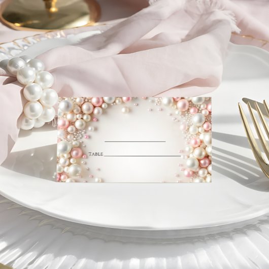 Elegante Pastel Pearls Wedding Platzkarte