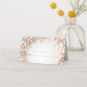 Elegante Pastel Pearls Wedding Platzkarte (Rückseite)