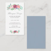 Elegante Pastel Pink Blumengarten Vertikal Visitenkarte (Vorne/Hinten)