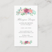 Elegante Pastel Pink Blumengarten Vertikal Visitenkarte (Vorderseite)