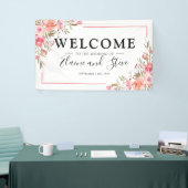 Elegante Pastel Pink Blumenzehen Banner (Messeveranstaltung)