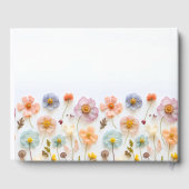 Elegante Pastel Pink Bohemische Wildblume Hochzeit Gästebuch (Rückseite)