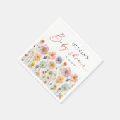 Elegante Pastel Pink Boho Wildblume Babydusche Serviette (Ecke)