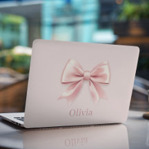 Elegante Pastel Pink Bow & Name Personalisiert
