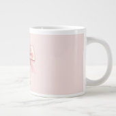 Elegante Pastel Pink Bow & Name Personalisiert Jumbo-Tasse (Rechts)
