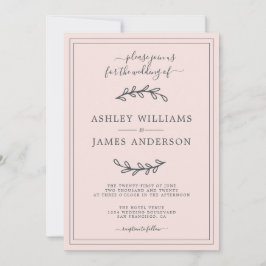 Elegante Pastel Pink Einladung