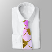 Elegante Pastel Pink Gold Glitzer Mermaid Scale Krawatte (Gebunden)
