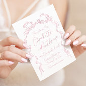Elegante Pastel Pink Hand Drawn Bow Save The Date
