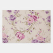 Elegante Pastel Pink & Lila Garden Blooms Geschenkpapier Set (Vorderseite 3)