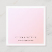 Elegante Pastel Pink Ombre Square Calling Card Telefonnummerkarte (Vorderseite)