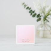 Elegante Pastel Pink Ombre Square Calling Card Telefonnummerkarte (Stehend Vorderseite)