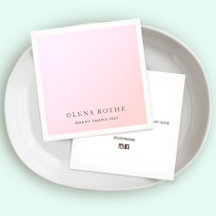 Elegante Pastel Pink Ombre Square Calling Card