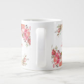 Elegante Pastel Pink Peach Rose Blumenname Jumbo-Tasse (Rückseite)