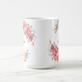 Elegante Pastel Pink Peach Rose Blumenname Kaffeetasse (Mittel)