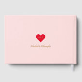 Elegante Pastel Pink Rose Gold Hochzeiten Jahresta Gästebuch (Rückseite)