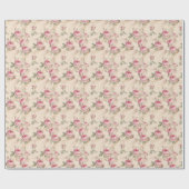 Elegante Pastel Pink Roses Floral Geschenkpapier (Flach)