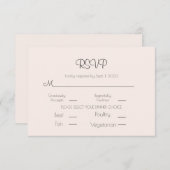 Elegante Pastel Pink Wedding Simple RSVP Karte (Vorne/Hinten)