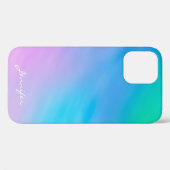 Elegante Pastel Rainbow Sky Name Case-Mate iPhone Hülle (Rückseite (Horizontal))