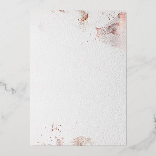 Elegante Pastel Rosa Blumenrahmen Extravagante Ros Folieneinladung (Rückseite)