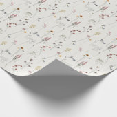 Elegante Pastel Rosa Wildblume Wasserfarben Geschenkpapier (Ecke)