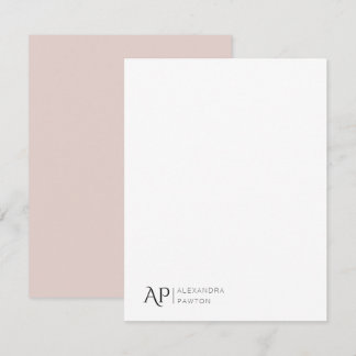 Elegante Pastel Rose Individuelle Name Persönlich Mitteilungskarte