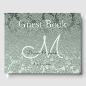 Elegante Pastel Sage Green Wedding Monogram Gästebuch (Vorderseite)