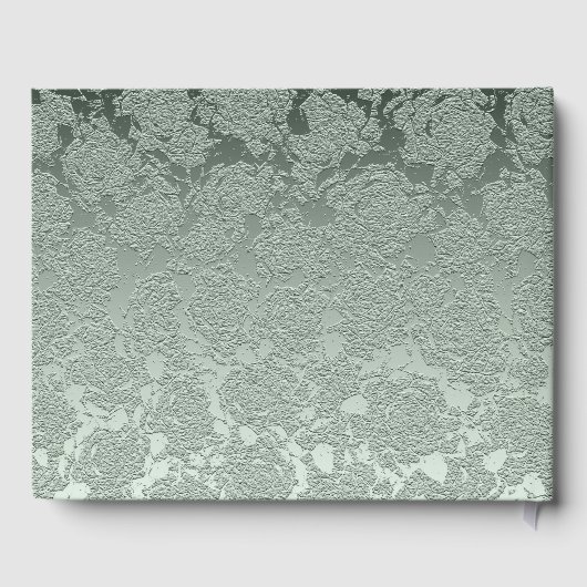 Elegante Pastel Sage Green Wedding Monogram Gästebuch (Rückseite)