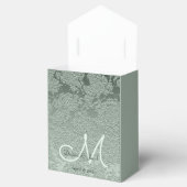 Elegante Pastel Sage Green Wedding Monogram Geschenkschachtel (Geöffnet)